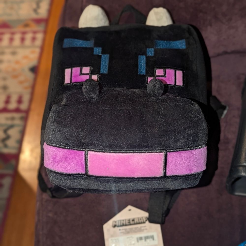 Minecraft Ender Plush Backpack 12.5 Black